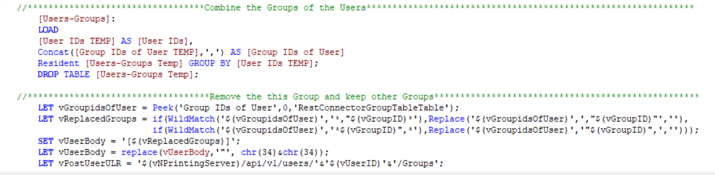 Combining the Groups of Users