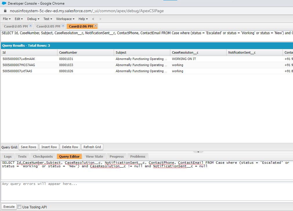 Create Query in Salesforce
