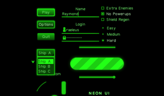 Holographic/Neon UI design
