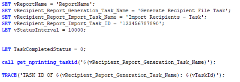 Subroutine call to trigger the Publish task to generate Recipients list